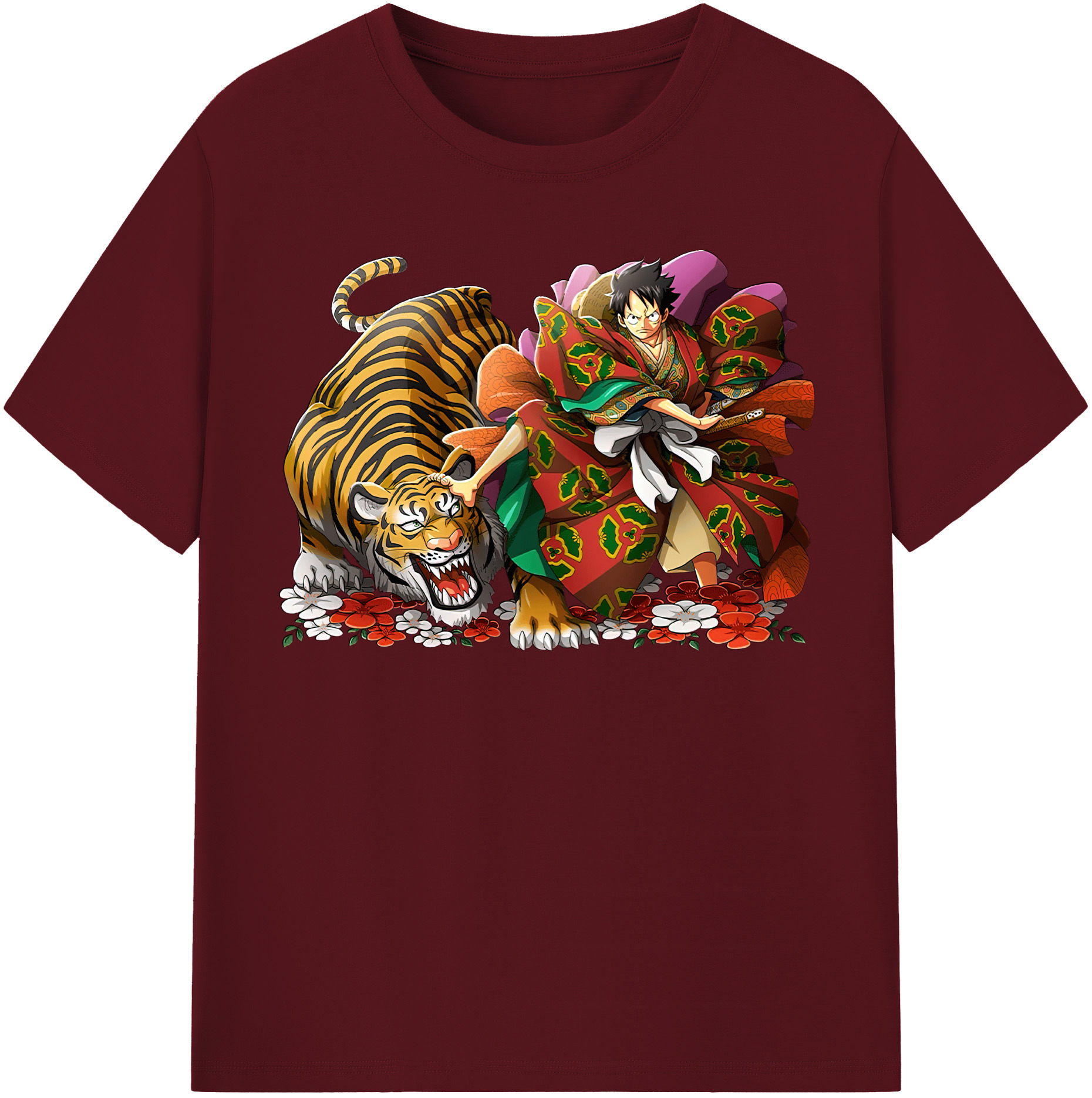 ワンピース モンキー・D・ルフィ ONE PIECE Monkey D. Luffy 綿100％半袖Tシャツ（フロントプリント）